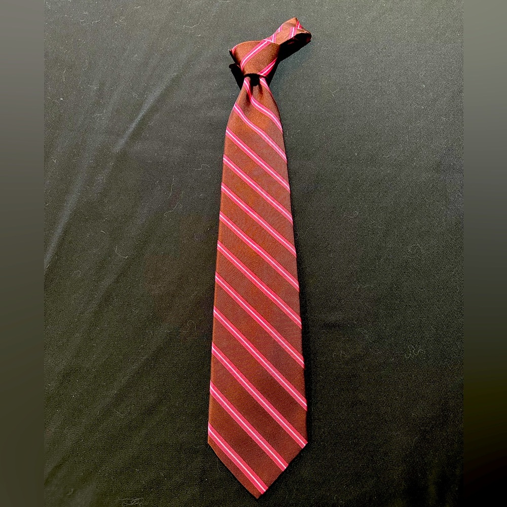 Brooks Brothers Burgundy Striped Neck Tie